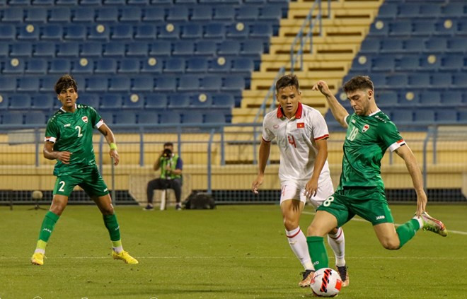 U23 Việt Nam không thể giữ được thế trận và chỉ tập trung chơi phòng ngự trước sức ép từ đối thủ mạnh hơn... (Ảnh: VFF)