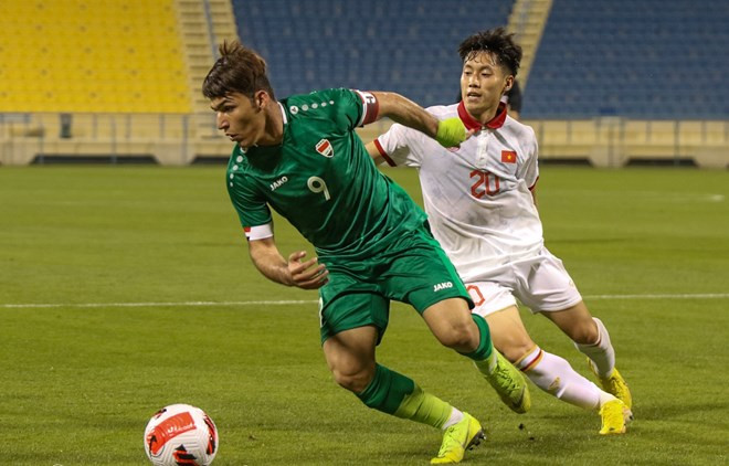 U23 Iraq hoàn toàn vượt trội hơn về kỹ thuật, thể lực và thế trận. (Ảnh: VFF)