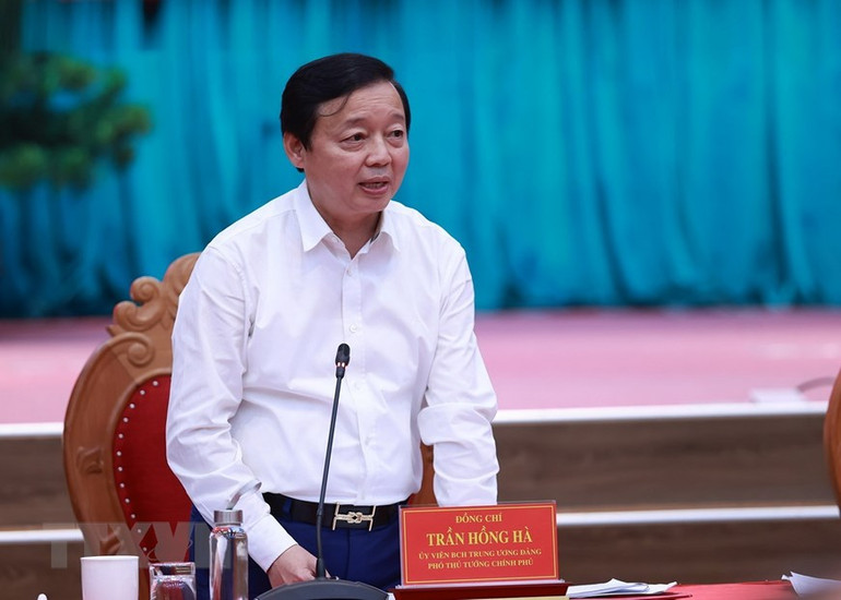 Phó Thủ tướng Trần Hồng Hà phát biểu. (Ảnh: Dương Giang/TTXVN)