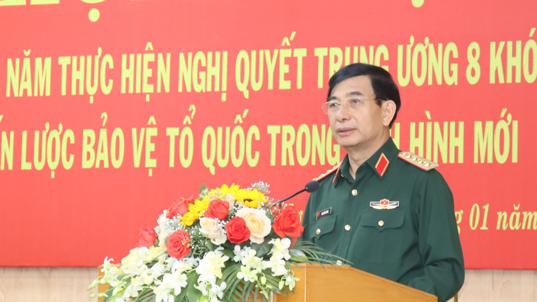 Đại tướng Phan Văn Giang phát biểu chỉ đạo tại Hội nghị.