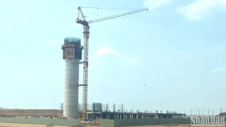 Công trường thi công dự án thành phần 2 "Các công trình phục vụ quản lý bay" Cảng Hàng không quốc tế Long Thành giai đoạn 1.