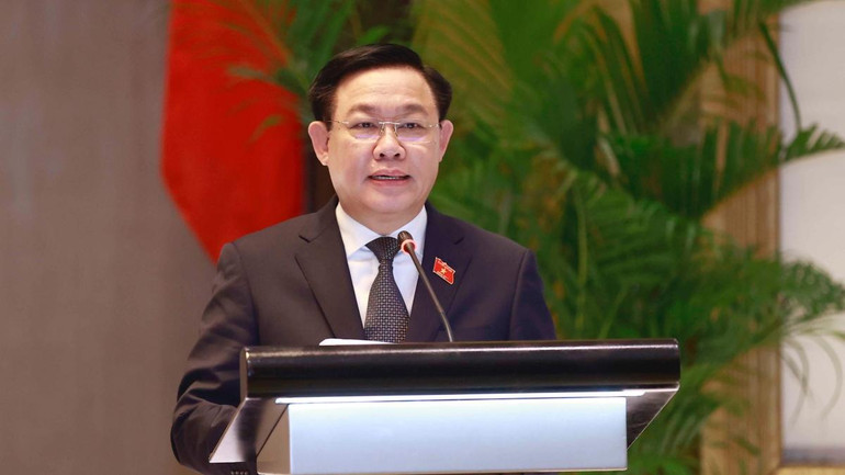 Chủ tịch Quốc hội Vương Đình Huệ phát biểu. (Ảnh: Doãn Tấn/TTXVN) Chủ tịch Quốc hội Vương Đình Huệ phát biểu. (Ảnh: Doãn Tấn/TTXVN)