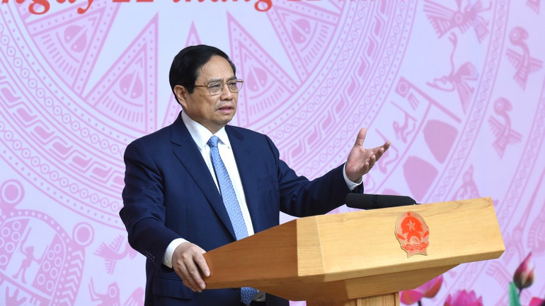 Thủ tướng Phạm Minh Chính phát biểu ý kiến chỉ đạo Hội nghị.