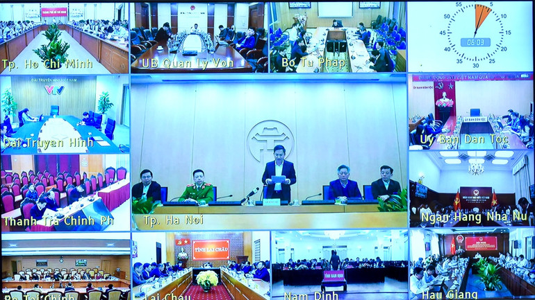 Hội nghị được kết nối trực tuyến từ Trụ sở Chính phủ tới các điểm cầu trụ sở các bộ, ngành, cơ quan Trung ương và UBND các tỉnh, thành phố.