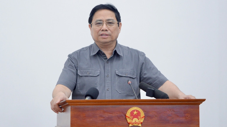 Thủ tướng Phạm Minh Chính phát biểu tại buổi làm việc.