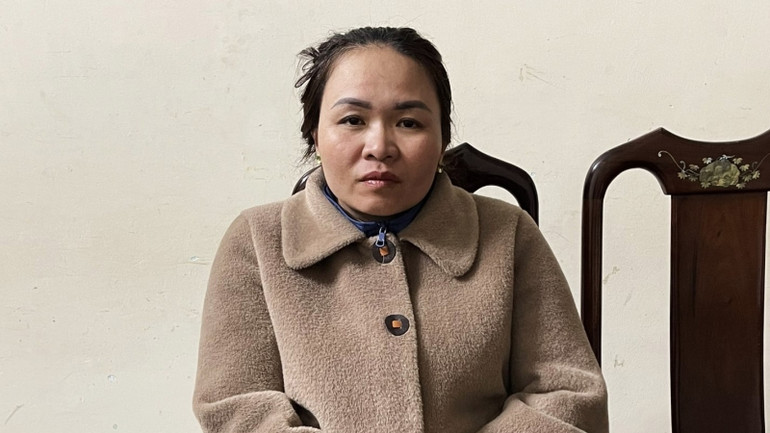 Đối tượng Nguyễn Thị Hồng tại Cơ quan Công an.