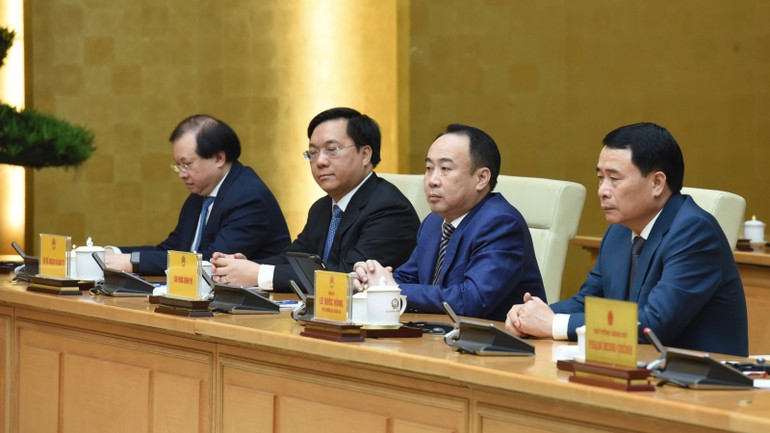 Đại diện lãnh đạo các bộ, ban, ngành tham dự buổi tiếp.