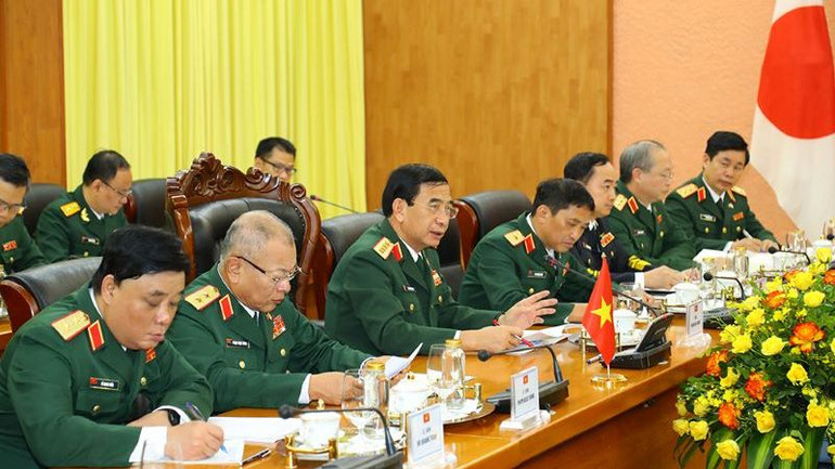 Bộ trưởng Quốc phòng Phan Văn Giang phát biểu tại Hội đàm.