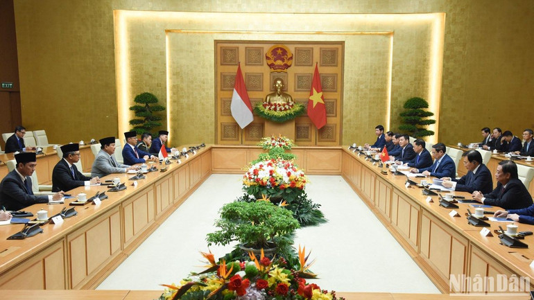 Quang cảnh buổi hội kiến. (Ảnh: TRẦN HẢI)