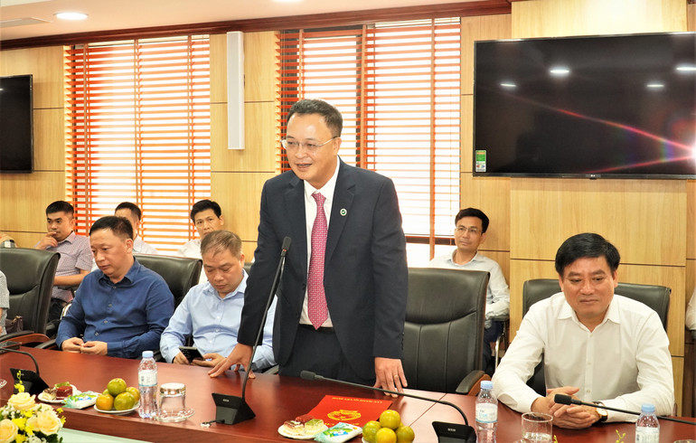 Đồng chí Bùi Hoàng Hải, tân Phó Chủ tịch Ủy ban Chứng khoán Nhà nước phát biểu tại buổi lễ.