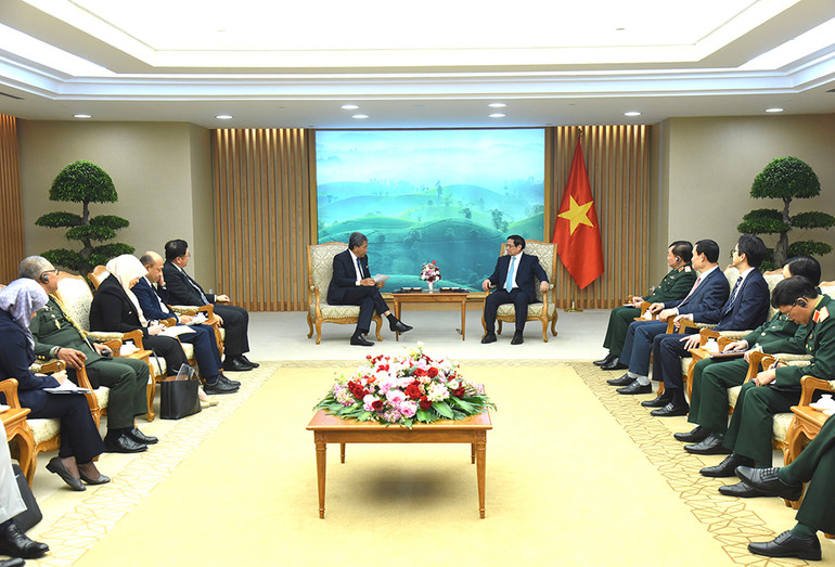 Quang cảnh buổi tiếp. (Ảnh: TRẦN HẢI)