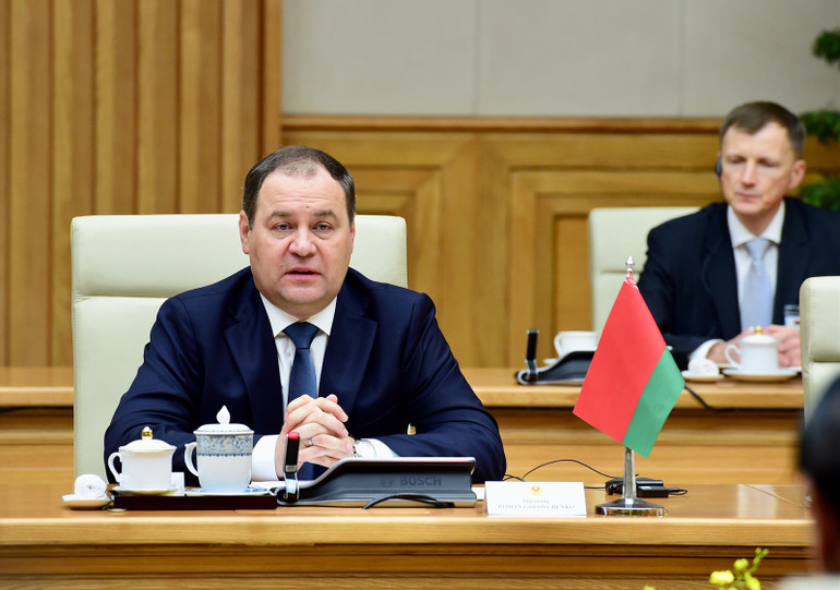 [Ảnh] Thủ tướng Phạm Minh Chính chủ trì Lễ đón Thủ tướng Cộng hòa Belarus Roman Golovchenko ảnh 11