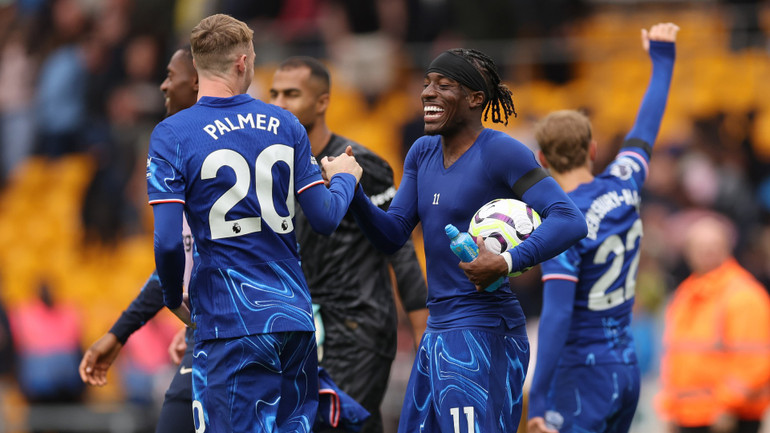 Palmer có ba kiến tạo giúp Madueke lập hattrick. (Ảnh: Getty)