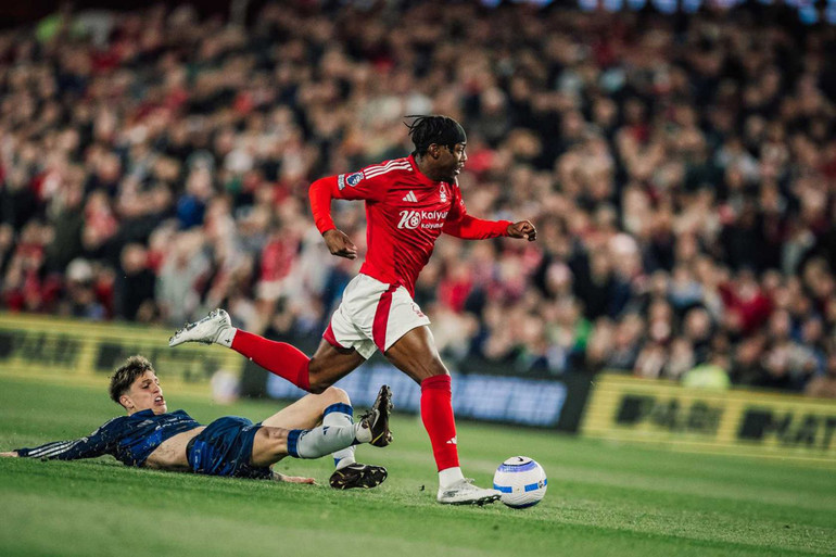 Anthony Elanga ghi bàn thắng duy nhất giúp Nottingham Forest đánh bại Manchester United. (Ảnh: Nottingham Forest FC)