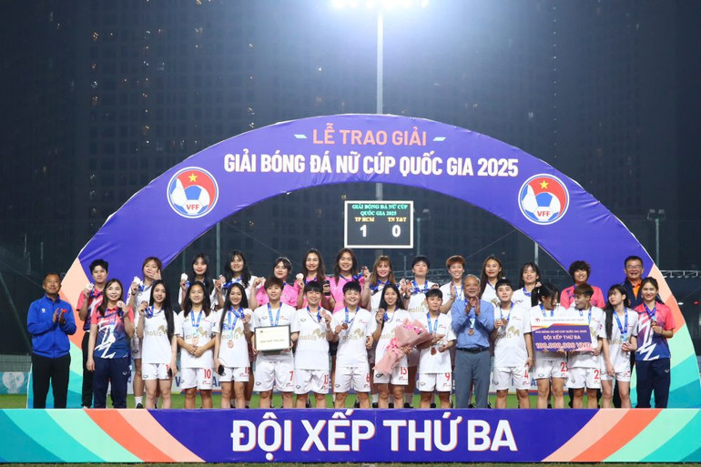 Phong Phú Hà Nam xếp thứ ba tại Cúp Quốc gia nữ 2025. (Ảnh: VFF)