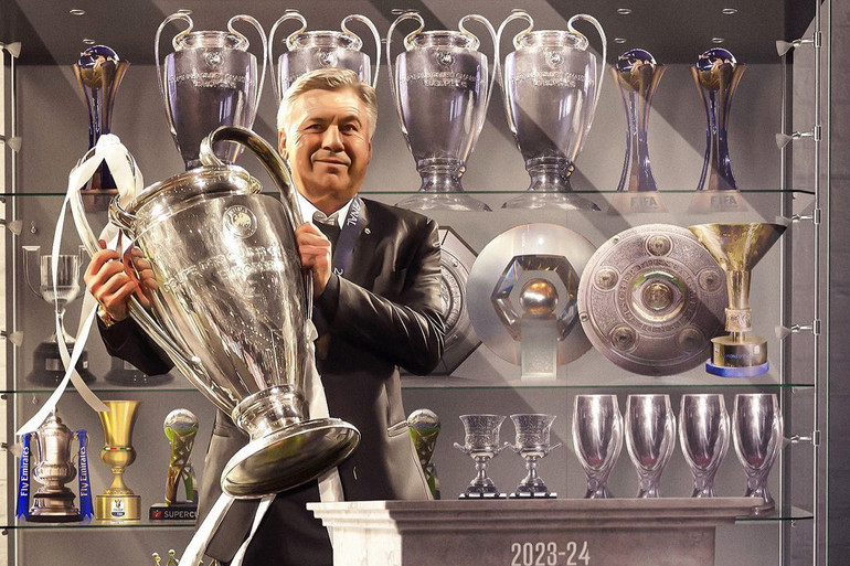 Ancelotti tạo nên kỷ lục về số danh hiệu giành được tại Real Madrid. (Ảnh: RMFC)
