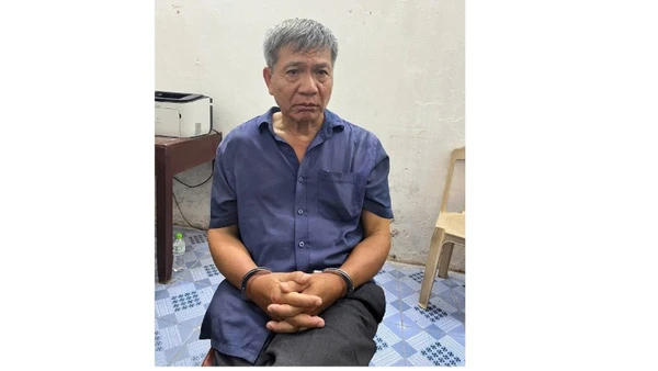 Đối tượng Bùi Mạnh Hải bị bắt giữ. 