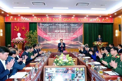 Họp báo triển khai Cuộc thi chính luận về bảo vệ nền tảng tư tưởng của Đảng lần thứ 5, năm 2025. (Ảnh: HCMA)