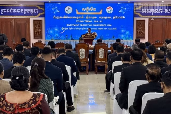 Hội nghị Xúc tiến đầu tư Stung Treng-Gia Lai năm 2026. (Ảnh: HUY VŨ)