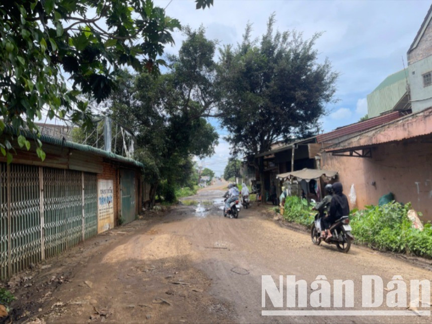 Dự án đường Hồ Chí Minh đoạn tránh phía Đông thành phố Buôn Ma Thuột hiện còn 113m nối với Quốc lộ 14 chưa giải phóng được mặt mặt, làm chậm tiến độ thi công dự án. img-116-5908.jpg