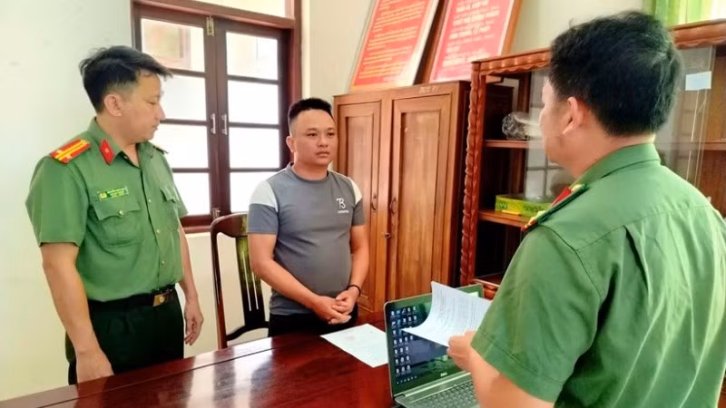 Võ Quốc Toại tại cơ quan Công an. (Ảnh: Công an tỉnh Đắk Lắk cung cấp)