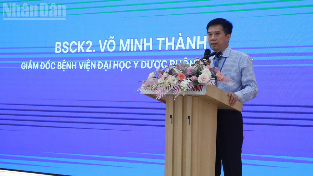 Bác sĩ chuyên khoa II Võ Minh Thành, Giám đốc Bệnh viện Đại học Y Dược Buôn Ma Thuột chia sẻ những kết quả đạt được sau hơn ba năm thành lập đơn vị IVF Mỹ Đức Buôn Ma Thuột. ndo_tl_img-2317-1670.jpg