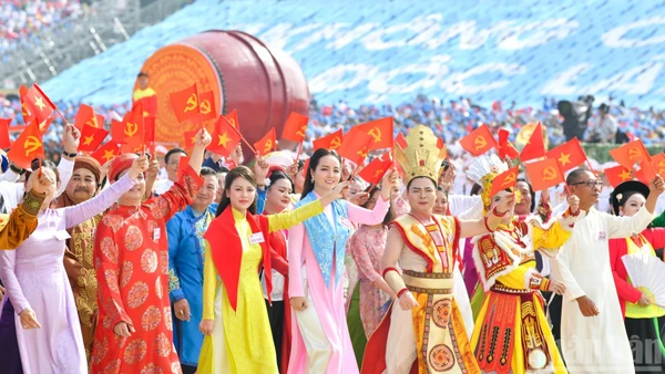 Hình ảnh của khối văn hóa-thể thao tại Lễ kỷ niệm 80 năm Cách mạng Tháng Tám thành công và Quốc khánh 2/9 diễn ra sáng 2/9/2025 tại Hà Nội. (Ảnh: DUY LINH)