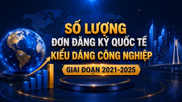 [Infographic] Số lượng đơn đăng ký quốc tế kiểu dáng công nghiệp giai đoạn 2021-2025