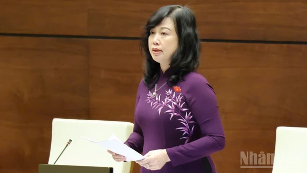 Bộ trưởng Y tế Đào Hồng Lan phát biểu. (Ảnh: DUY LINH)