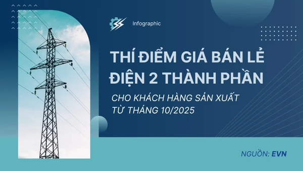 [Infographic] Thí điểm giá bán lẻ điện 2 thành phần cho khách hàng sản xuất từ tháng 10/2025