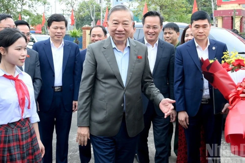 Tổng Bí thư Tô Lâm dự hội nghị tiếp xúc cử tri tỉnh Hưng Yên sau Kỳ họp thứ 10, Quốc hội khóa XV. 