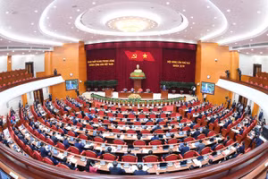 Khai mạc Hội nghị lần thứ 2 Ban Chấp hành Trung ương Đảng Cộng sản Việt Nam khóa XIV. (Ảnh ĐĂNG KHOA) 