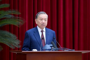 Tổng Bí thư Tô Lâm phát biểu bế mạc Hội nghị. (Ảnh: ĐĂNG KHOA)
