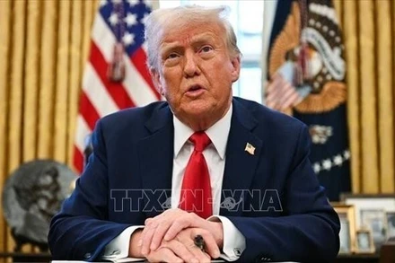 Tổng thống Mỹ Donald Trump phát biểu tại Nhà Trắng, Washington, DC. (Ảnh: TTXVN)