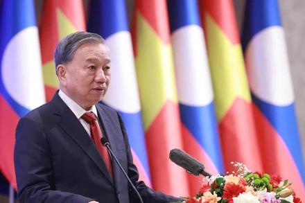 Tổng Bí thư Tô Lâm phát biểu tại sự kiện. (Ảnh: TTXVN)