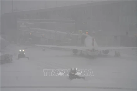 Tuyết rơi dày tại New York, Mỹ. (Ảnh: THX/TTXVN)