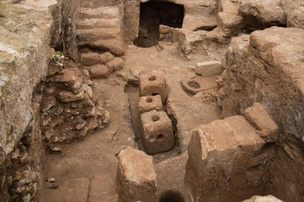 Hình ảnh một máy ép dầu ô-liu cổ đại tại khu khai quật khảo cổ ở khu phố Sharafat, Jerusalem. (Ảnh: Jerusalem Post)