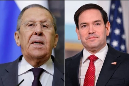 Ngoại trưởng Nga Sergey Lavrov (trái) và Ngoại trưởng Mỹ Marco Rubio. (Ảnh: TTXVN)