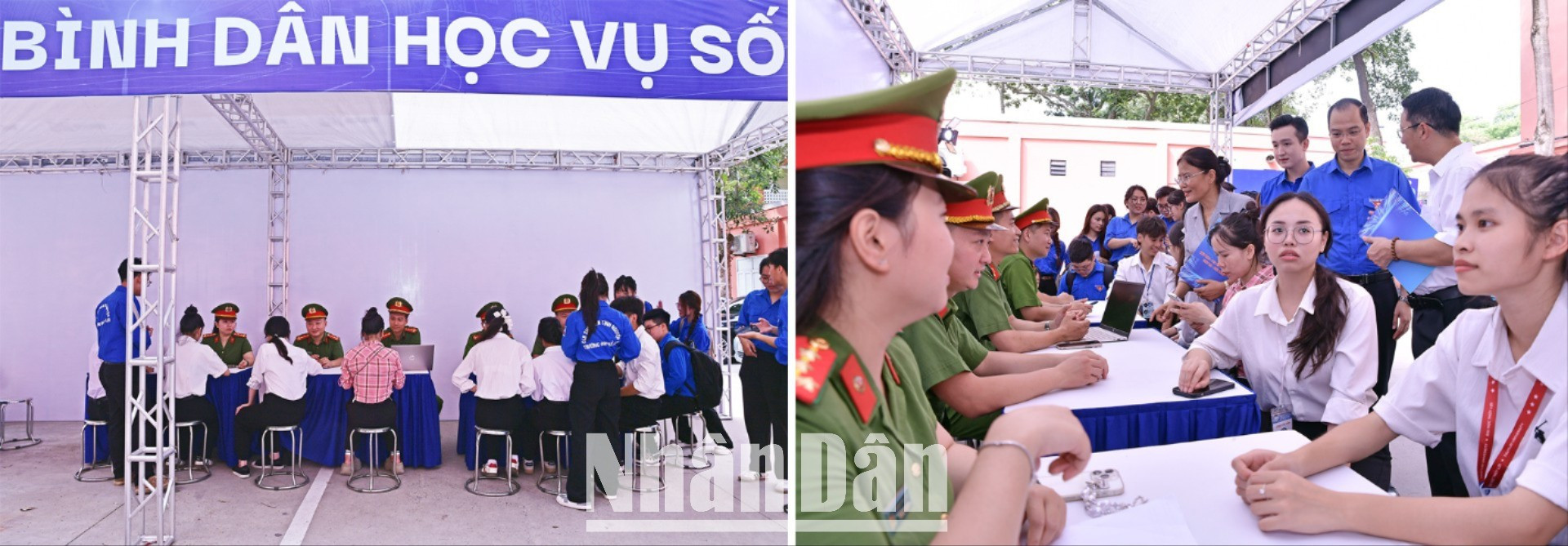 Điểm "Bình dân học vụ số lưu động" được triển khai trong khuôn viên Trường đại học Thủy lợi. untitled-1-890.jpg