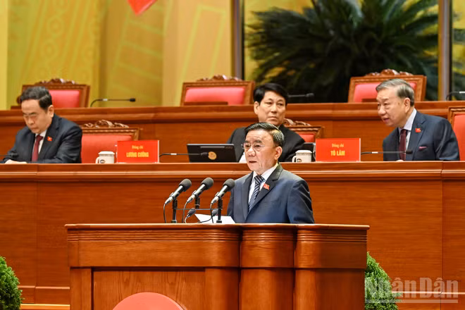 Đồng chí Trần Cẩm Tú, Ủy viên Bộ Chính trị, Thường trực Ban Bí thư, Trưởng Tiểu ban Tổ chức phục vụ Đại hội XIV của Đảng. (Ảnh: ĐĂNG KHOA)