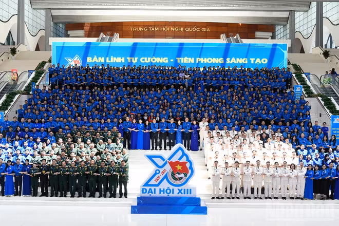 Các đại biểu tham dự phiên khai mạc Đại hội đại biểu toàn quốc Đoàn Thanh niên Cộng sản Hồ Chí Minh lần thứ XIII (nhiệm kỳ 2026-2031).