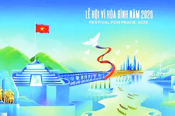 Bộ nhận diện lễ hội Vì Hòa bình năm 2026 làm nổi bật sự tôn vinh lịch sử và khát vọng hòa bình, thịnh vượng.