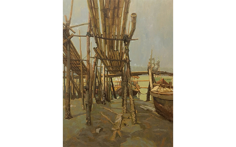 Phạm Xuân Trung, Khi nước nghỉ, sơn dầu.