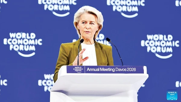 Chủ tịch EC Ursula von der Leyen phát biểu tại WEF.