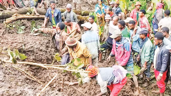 Hiện trường vụ lở đất ở Ethiopia.