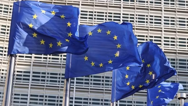 Cờ của Liên minh châu Âu (EU). (Ảnh: Tân Hoa xã)