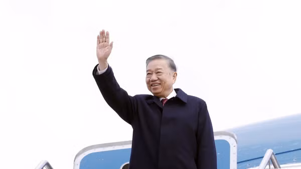 Tổng Bí thư, Chủ tịch nước Tô Lâm rời Thủ đô Canberra, kết thúc tốt đẹp chuyến thăm cấp Nhà nước tới Australia . (Ảnh: TTXVN)