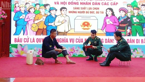 Tiểu phẩm tham gia dự thi của Đồn Biên phòng Cửa khẩu quốc tế Lóng Sập, Ban Chỉ huy Bộ đội Biên phòng tỉnh Sơn La.