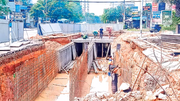 Hệ thống thoát nước được xây mới, cải tạo để chống ngập úng khu vực Hoàng Gia, khu vực đô thị trung tâm tỉnh Thái Nguyên. (Ảnh: THẾ BÌNH)