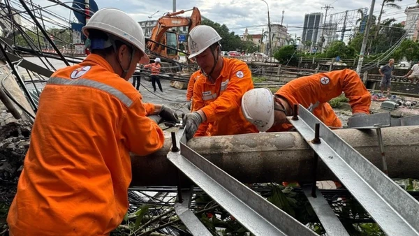 Thiệt hại do bão số 10 gây ra đã ảnh hưởng đến 1.095.887 khách hàng dùng điện trên địa bàn tỉnh Nghệ An.